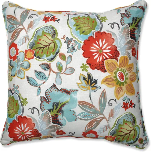 Miniatura 6 de Pillow Perfect - Cojines decorativos florales brillantes para interiores/exteriores, 2 unidades, lumbar - 11.5 x 18.5 pulgadas, verde/rojo Zoe