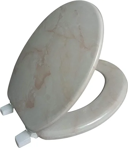 Miniatura 8 de J&V Textiles Asiento redondo para inodoro con bisagra fácil de limpiar y cambiar (borgoña)*
