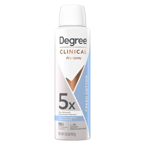 Miniatura 2 de Degree Spray seco para protección contra el sudor y el olor de 96 horas Fresh Cotton 5X protección 3.8oz