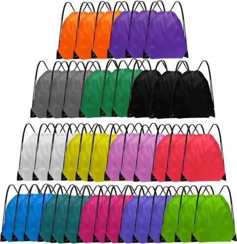 Mochila con cordón a granel, 42 unidades, mochila con cordón, bolsa de cincha para hombres y mujeres, gimnasio, 14 colores