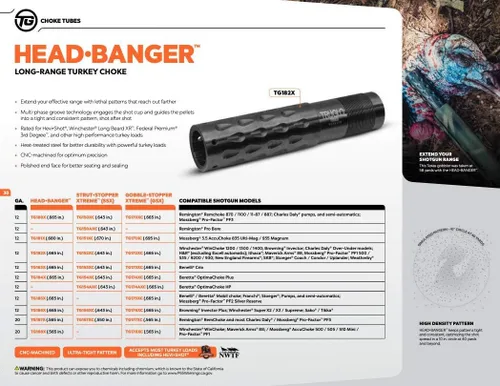 Miniatura 7 de TRUGLO Gobble-Stopper Xtreme Combo de tubo de estrangulamiento para escopeta - Incluye mira de fibra óptica de ajuste universal