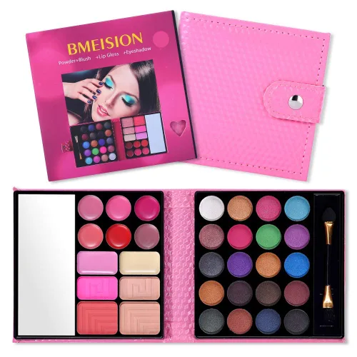 Miniatura 2 de Kit de maquillaje todo en uno: 20 sombras de ojos, 6 brillos de labios, 3 rubores, 2 polvos, 1 corrector, 1 espejo, 1 brocha, juego de regalo de Kit