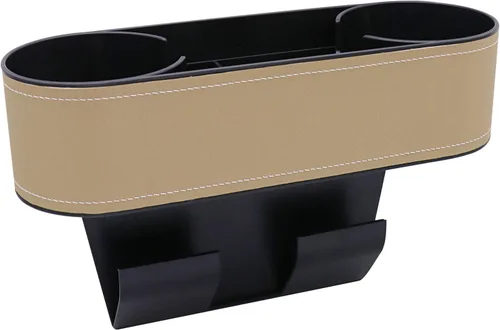 Miniatura 14 de Portavasos de automóvil, portavasos para asiento delantero automático, cubierta de piel sintética, soporte para bebidas, organizador de relleno