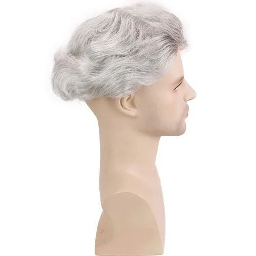 Miniatura 5 de Voloria Red de monofilamento de tupé para hombre con PU alrededor de la base de cabello humano virgen europeo encaje frontal para hombre postizo 10%