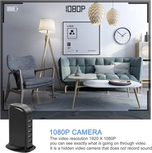 Miniatura 3 de Mini cargador de cámara oculta, cámara inalámbrica para niñera, 1080P, HD, WiFi, solo grabador de video, con alerta de detección de movimiento