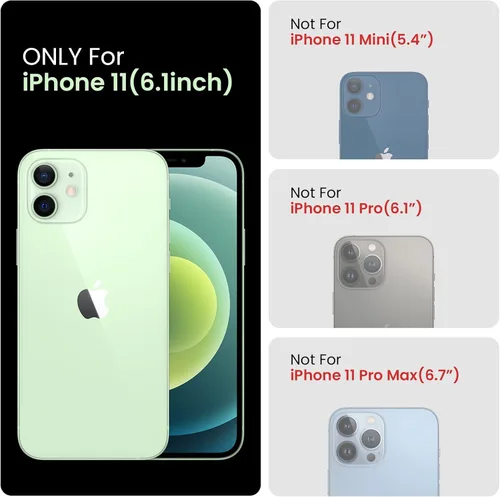 Miniatura 7 de FireNova Funda diseñada para iPhone 11, [borde recto] mejorada [protección de cámara] Funda de silicona con forro de microfibra suave antiarañazos