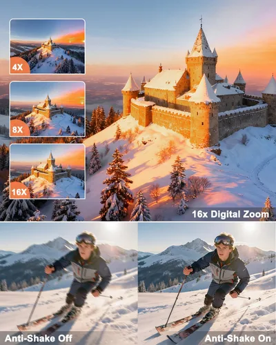 Miniatura 6 de Cámara digital 8K para fotografía, cámara de videoblogs WiFi de 88 megapíxeles para YouTube con lente frontal y trasera, enfoque automático, zoom