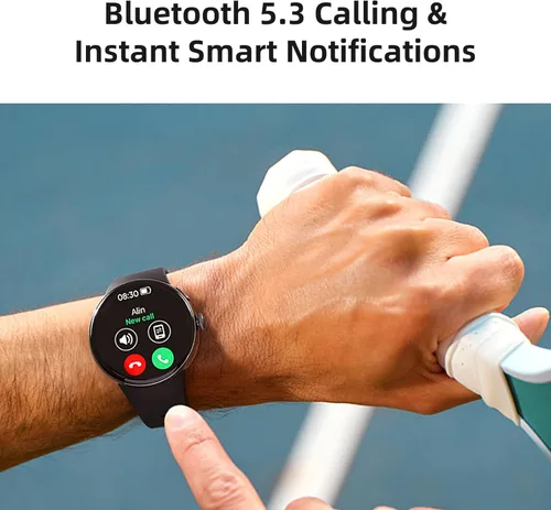 Miniatura 4 de Parsonver Reloj inteligente AMOLED para hombres y mujeres, pantalla siempre encendida, rastreador de fitness, responder/realizar llamadas, 2 bandas