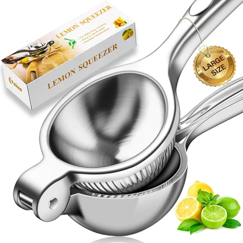 Miniatura 9 de Vakoo Exprimidor de limón 2 en 1, resistente al óxido, exprimidor manual para limón, lima y cítricos, fácil de usar y limpiar, esencial de cocina