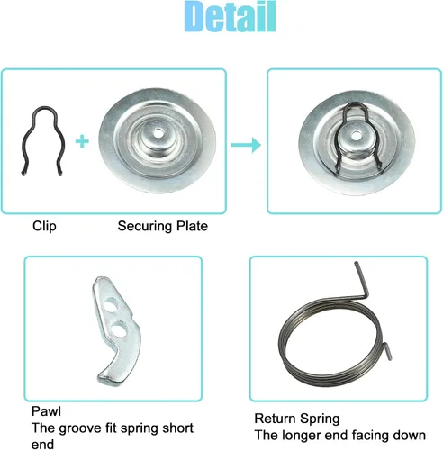 Miniatura 4 de X AUTOHAUX Kit de inicio de cable de retroceso para Polaris Sportsman Trail-Blazer Xpedition Magnum Scrambler Rebuild Recoil Starter Wheel Assembly
