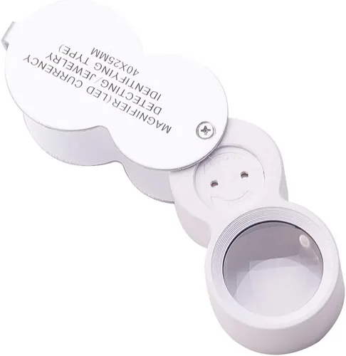Miniatura 9 de Othmro 2 lupas Jewelers de 10 unidades, diámetro de 0.83 pulgadas, lupa de joyería iluminada de metal, lupa plegable de bolsillo, mini microscopio