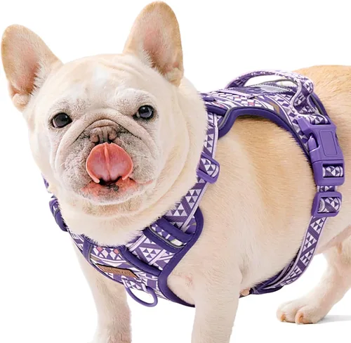 Miniatura 21 de Arnés para perro sin tirones para perros medianos, chaleco reflectante ajustable con asa, para entrenamiento, senderismo, caminar, chaleco gris a