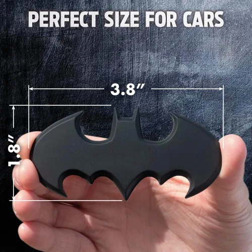 Miniatura 2 de Fan Emblems Emblema de coche de Batarang de Batarang de 1989, símbolo de Batarang 3D, color negro mate, tamaño: 3.8 x 1.8 x 0.2 pulgadas - 1989