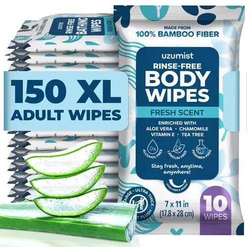 Miniatura 11 de Esenciales para Acampar - Toallitas Corporales para Baño de Adultos en Campamento Sin Enjuague - 50 Toallitas XL Desodorantes para Ducha y Baño