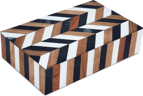 Miniatura 112 de Handicrafts Home Caja de recuerdo decorativa de 8 x 5 – Pequeña caja organizadora con tapa, almacenamiento decorativo Boho, caja de memoria retro