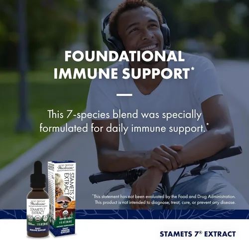 Miniatura 5 de Host Defense Stamets 7 Extract - Mezcla de 7 especies - Suplemento de hongos para apoyo inmunológico con Royal Sun Blazei, Cordyceps, Reishi