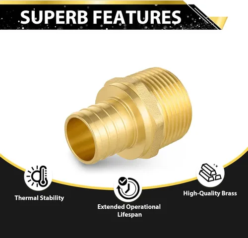 Miniatura 3 de Paquete de 5 accesorios Foskan PEX, adaptador macho NPT de 1 pulgada a 1 pulgada, accesorios de engarce de púas de latón para manguera de agua de RV