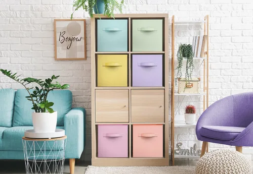 Miniatura 4 de Sorbus – Cubos de almacenamiento de tela de 11 pulgadas – Botes plegables resistentes con asa – 6 canastas plegables para organizar ropa, juguetes