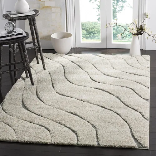Miniatura 20 de SAFAVIEH Colección Florida Shag - Alfombra de acento de 2'3" x 4', color crema y beige, sin desprendimiento y de fácil cuidado, 1.2 pulgadas