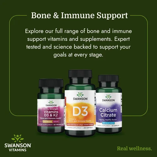Miniatura 6 de Swanson Vitamina D3 Suplemento de salud ósea, inmune y cardíaca de 5,000 UI para adultos privados de sol que buscan apoyo óseo, inmunológico