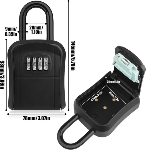 Miniatura 2 de Caja de bloqueo de llaves, [Nueva versión] Caja de bloqueo Diyife para llave de casa, Caja de bloqueo portátil para llaves, Caja de seguridad