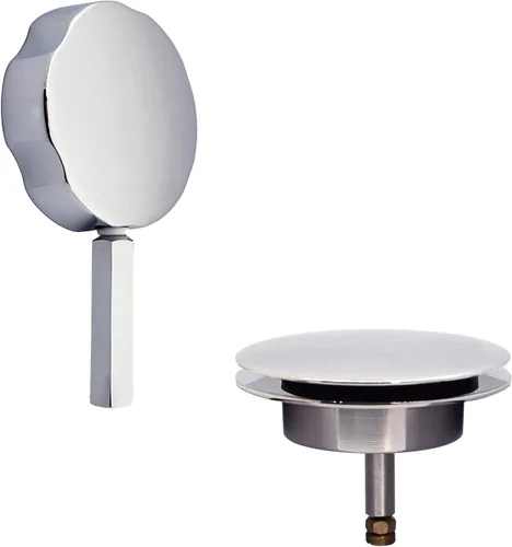Miniatura 9 de Westbrass Desbordamiento giratorio con pasador para un funcionamiento más fácil y colador de drenaje de hongos, acero inoxidable, D50TP-20