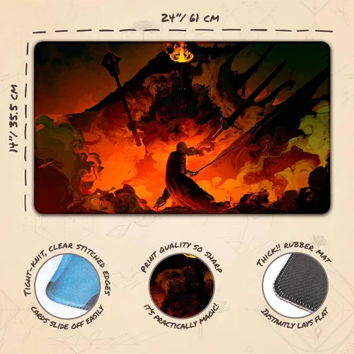 Miniatura 4 de I Am No Man (cosido) – Alfombra de juego MTG de Anato Finnstark – Compatible con Magic the Gathering Playmat – Diseños artísticos originales