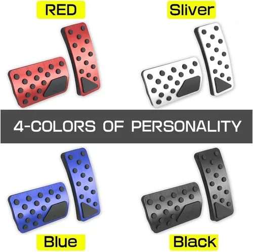Miniatura 7 de LEXLEY 2 almohadillas de aluminio antideslizantes para pedal de freno de gas, cubiertas de pedal de acelerador sin perforación para Dodge 2011-2026