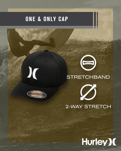 Miniatura 100 de Hurley Gorra de béisbol para hombre - Flexfit - Gorras de béisbol ajustadas para hombre (tamaños: S-XL)