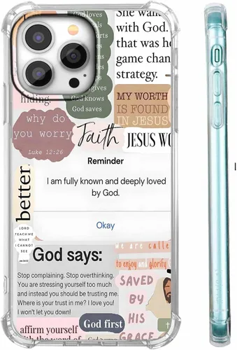 Miniatura 53 de Funda para Celular con Versículos de la Biblia, Colocación de Citas Cristianas de Jesús, Diseño Collage, Funda Protectora Suave de TPU de Moda