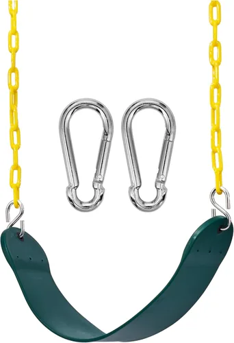 Miniatura 7 de Sorbus Asiento de columpio resistente color verde con cadena de 66" resistente a la oxidación - Repuesto de accesorios de juego de columpio