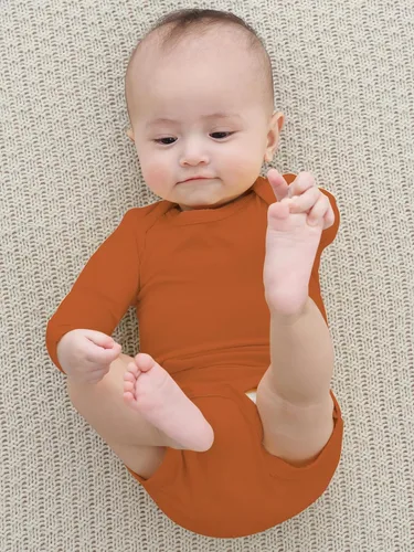 Miniatura 5 de Body de bebé con puños de manopla, pijama de manga larga de rayón de bambú para niños y niñas