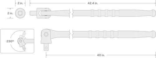 Miniatura 7 de TEKTON Barra rompedora de 3/4 pulgadas x 40 pulgadas SBH00340