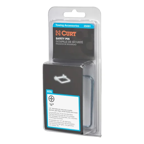 Miniatura 5 de CURT 25081 Pasador acoplador de remolque, 1/4 pulgadas de diámetro x 2-3/4 pulgadas de largo, zinc transparente