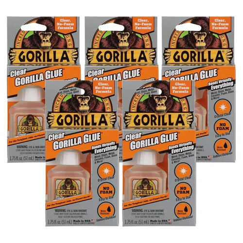 Miniatura 10 de Gorilla - Pegamento transparente, botella de 1.75 onzas (paquete de 1) - Cristal claro, para todo uso y resistente al agua