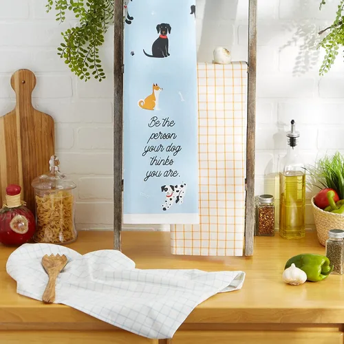 Miniatura 6 de DII Everyday Pets Kitchen Collection - Juego de paños de cocina absorbentes, 18x28, Dog Person, 3 unidades Perro Persona