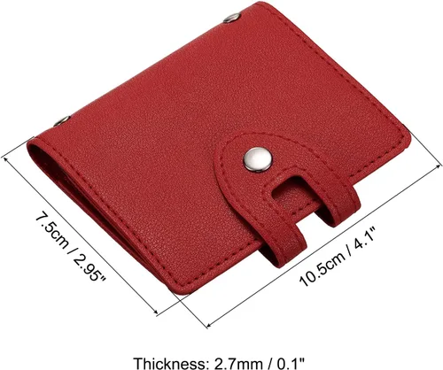 Miniatura 7 de PATIKIL Soporte para tarjetas de crédito, 1 paquete de cartera delgada de cuero, organizador de almacenamiento de tarjetas de visita con 30 ranuras