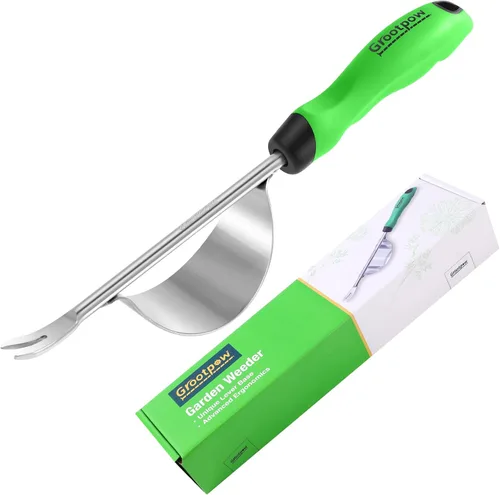 Miniatura 8 de Grootpow HW1 - Herramienta de desmalezadora manual con mango ergonómico para jardín, herramienta de desbrozadora de diente de león con horquillas