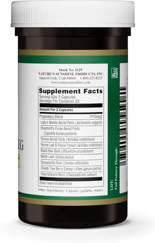 Miniatura 4 de Nature's Sunshine Menstrual Reg, 100 cápsulas, Kosher Suplemento de hierbas ayuda a mantener el equilibrio hormonal y promueve un ciclo menstrual