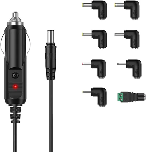 LIANSUM Cargador de coche DC 12V 2A encendedor de cigarrillos compatible con reproductor de DVD RCA portátil, Sylvania, detector de radar láser,