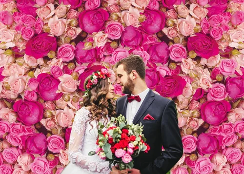 Miniatura 2 de Fondo de pared de rosas rojas y rosas rosas para el Día de la Madre, telón de fondo para fotografía de niñas, princesa, cumpleaños, baby shower