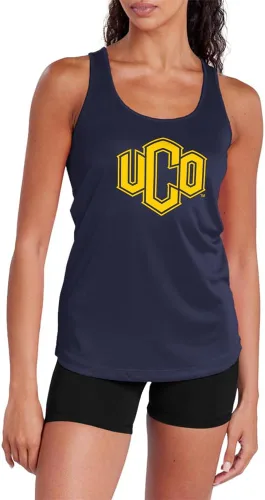 Miniatura 160 de Camiseta deportiva sin mangas oficial de NCAA Collegiate para mujer, con espalda cruzada, colección con logotipo primario