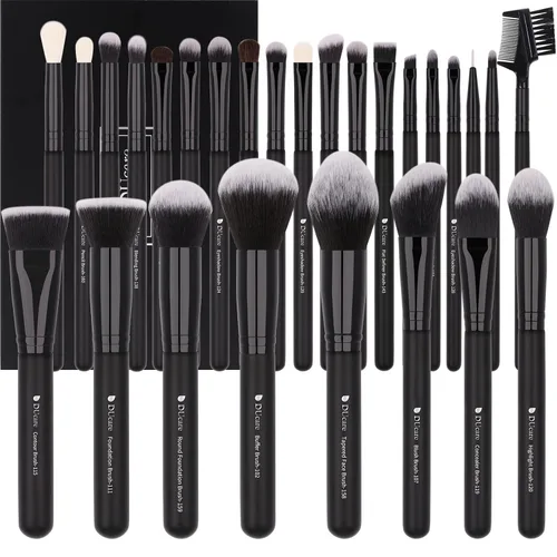 Miniatura 11 de DUcare Juego de 32 brochas de maquillaje de grado profesional, ultra suave, base sintética, contorno en polvo, rubor, corrector de ojos, sombra