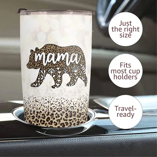 Miniatura 6 de Macorner Día de la Madre, regalos de cumpleaños para mamá, nana de hija e hijo, regalos de Navidad para mujeres y abuelas, vaso de oso de acero
