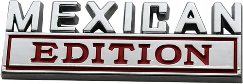 Miniatura 3 de Paquete de 2 emblemas de edición mexicana 3D, calcomanías de repuesto para automóvil, camión, SUV, barco, decoración de puerta de vehículo Rojo