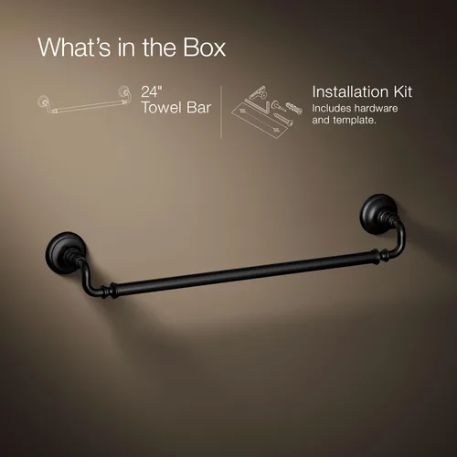 Miniatura 9 de Kohler 72568-BL Artifacts® - Toallero (24 pulgadas), color negro mate