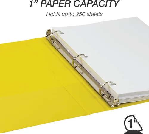 Miniatura 208 de Samsill - Carpeta duradera de 5 pulgadas, fabricada en los Estados Unidos, con anillos en D, transparente y personalizable, color blanco