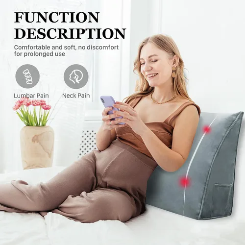 Miniatura 6 de Almohada de cuña para cabecero de cama Almohada pequeña de refuerzo para cabecera, almohadas de lectura para sentarse en la cama para adultos, cojín