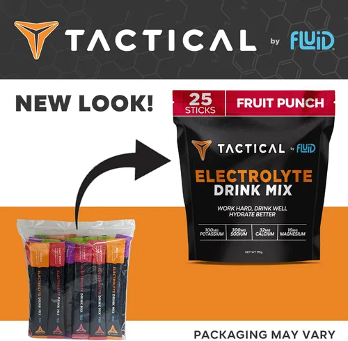 Miniatura 7 de Fluid Tactical - Polvo de electrolitos de 25 unidades Ponche de frutas Mezcla de bebida lista para viajar Rehidratación extrema