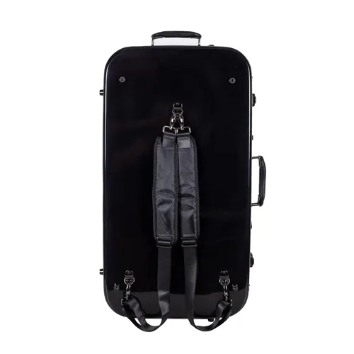 Miniatura 4 de Crossrock Estuche doble de fibra de vidrio con cerradura TSA para dos ukeleles de concierto/tenor-negro (CRF2020DTUBK)